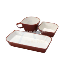 Durable airline plastic rotables two color tableware set